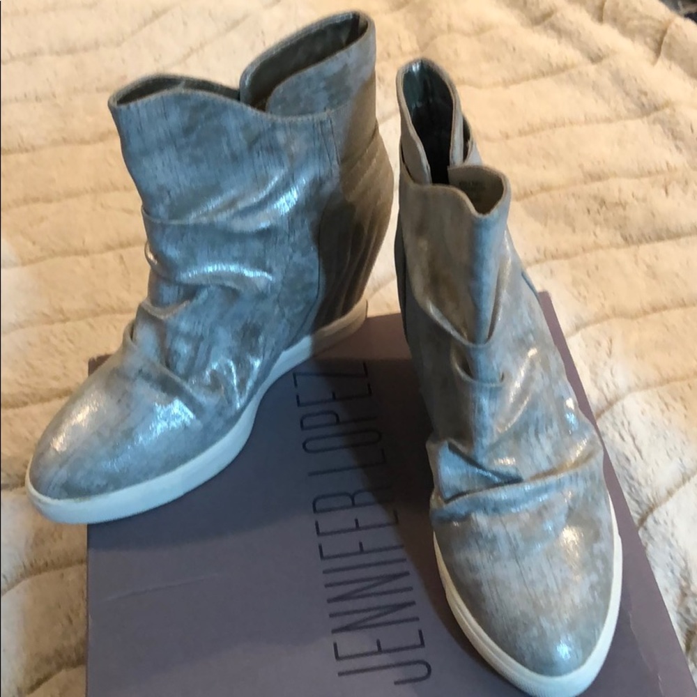 Silver sneaker boots